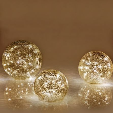 Balles en verre LED, set de 3